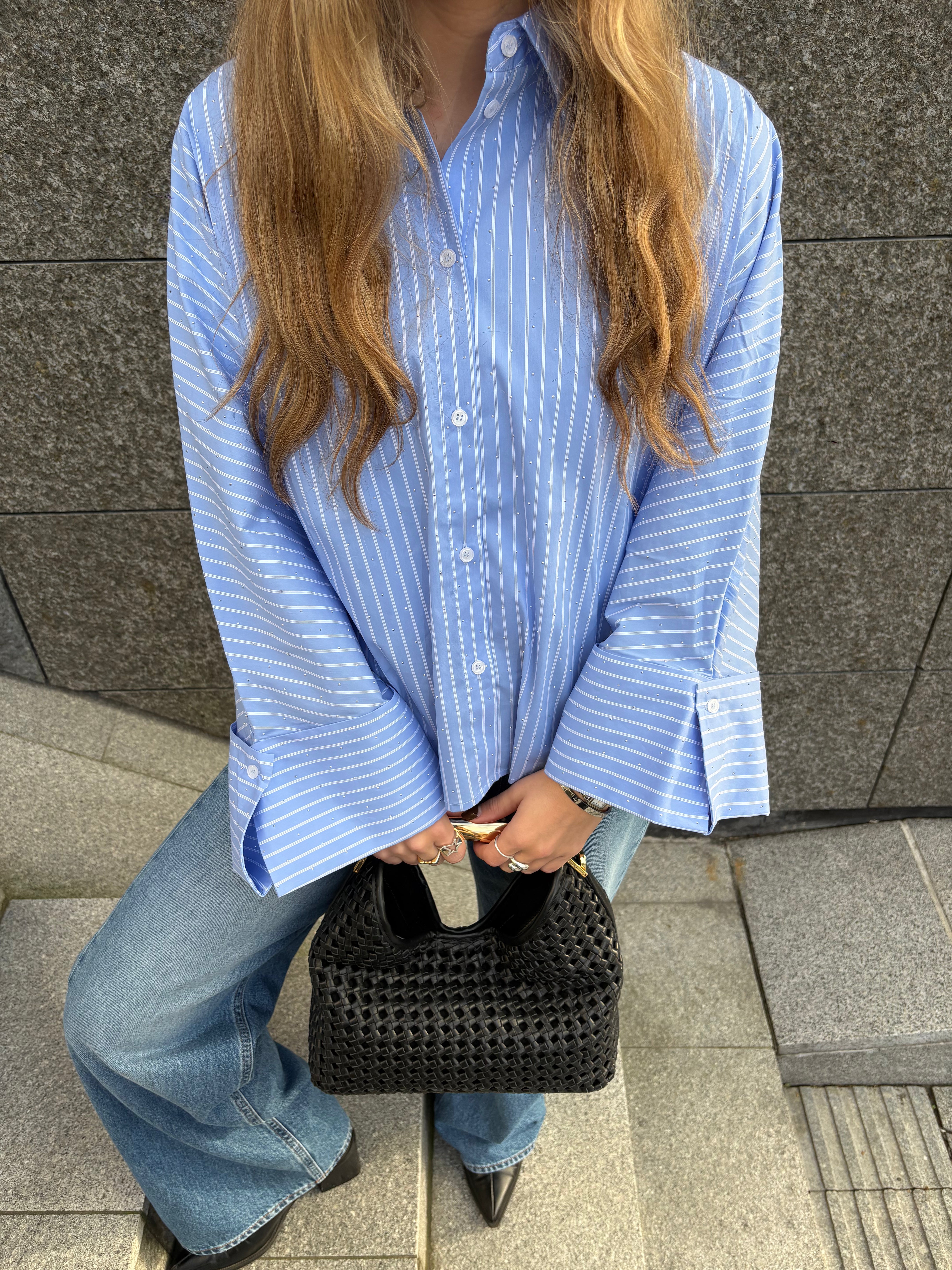 Atari Embellish Shirt Blue Stripe